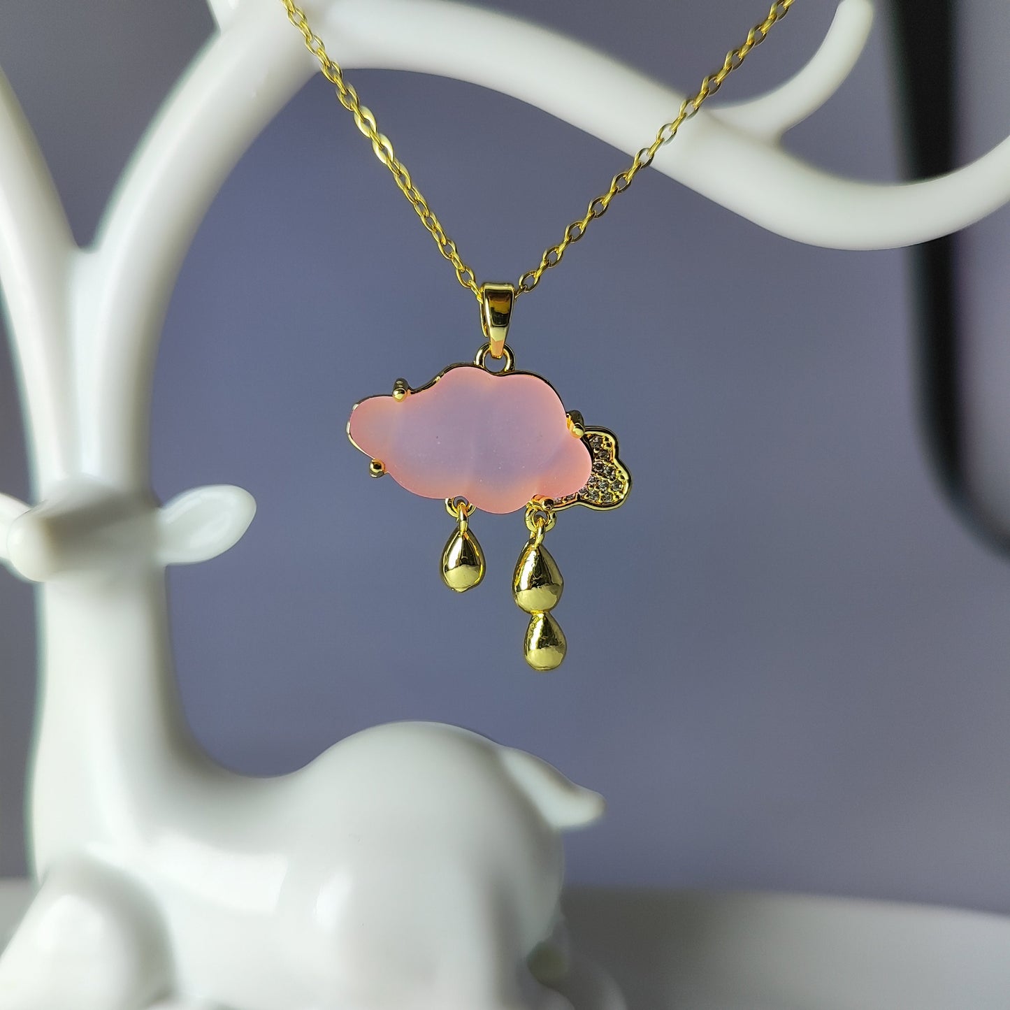 Raining cloud pink pendant | Anti-tarnish Ekam